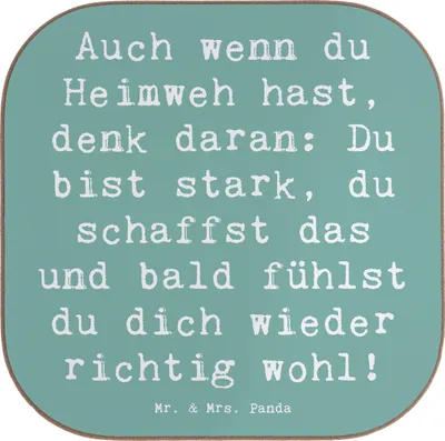 Produktbild von Mr. & Mrs. Panda Holzuntersetzer Spruch Heimweh überwinden - Meeresbrise - Geschenk, trösten, Vertrauem, Trost, Untersetzer für Gläser, mutmachen, gläseruntersetzer