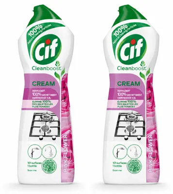 Produktbild von 2 x Cif Cream Pink Flower Schuurmiddel - 750 ml - Vorteilspackung - 2 Stücke