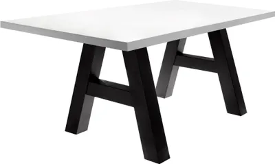Produktbild von Esszimmertisch Elia 8 160 x 90 x 75 Esstisch Schwarzstahl/Weiß Matt Lack 13318-160