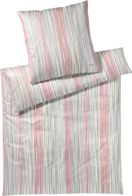 Produktbild von JOOP! Mako-Satin-Bettwäsche Pinstripe Coral 200x200+2x80x80