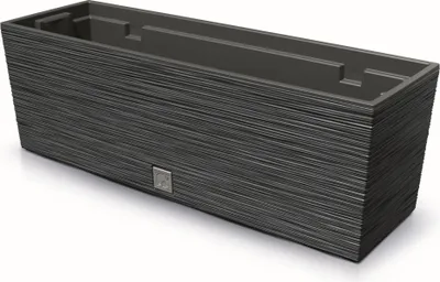 Obrázok produktu pre Květináč Dláto vzor Balkón 58x18x19,5 cm antracitová s vložkou