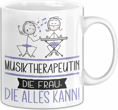 Produktbild von Musiktherapeutin Geschenk Tasse Becher Die Frau Die Allen Kann Geschenkidee für eine Musiktherapeutin Lustig (Weiß)