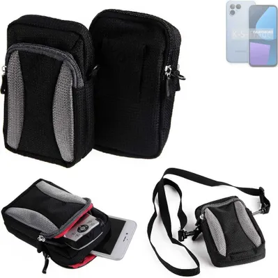 Produktbild von K-S-Trade Holster Schutz Hülle kompatibel mit Fairphone  Fairphone 5 Handy Hülle Gürteltasche Umhängetasche mit Zusatzfach schwarz
