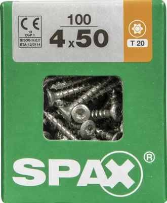 Produktbild von Spax Universalschrauben 4.0 x 50 mm TX 20 Linsenkopf - 100 Stk.