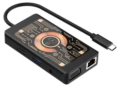 Obrázek produktu pro QUALO Přenosný USB-C adaptér s HDMI výstupem a funkcí bezdrátového nabíjení