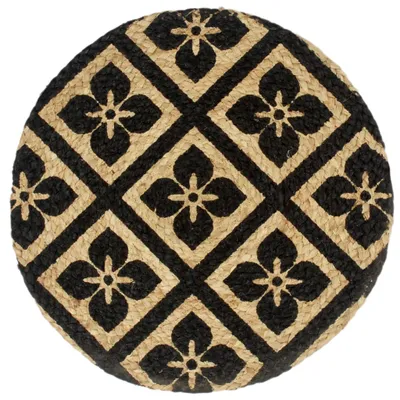 Image de vidaXL Sets de table 4 pcs. noir 38 cm rond jute