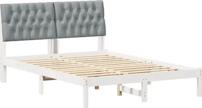 Obrázok produktu pre vidaXL Rám postele s čalúneným čelom biely 160 x 200 cm