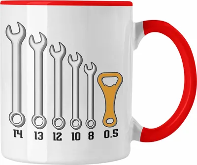 Produktbild von Trendation - Handwerker Tasse Bier Liebhaber Geschenkidee Lustiger Spruch (Rot)
