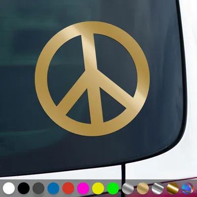 Produktbild von PantherPixel Peace Aufkleber Symbol Frieden Zeichen Love Sticker Auto Geschenkidee Farbe Gold