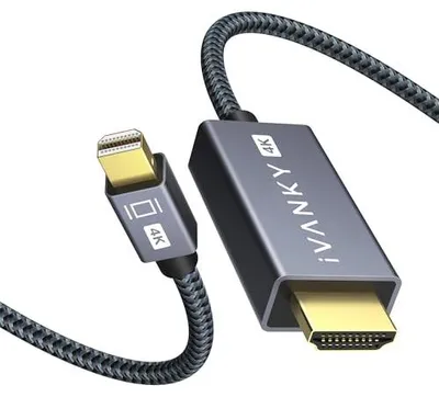 Produktbild von 4K Mini DisplayPort auf HDMI Kabel, Nylon Mini DisplayPort auf HDMI Kabel, geeignet für MacBook Air/Pro, Surface Pro, Monitor, Projektor und weiter - 2M