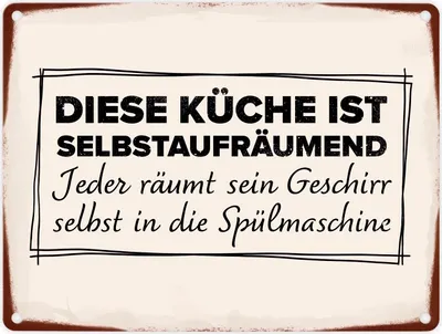 Produktbild von Diese Küche ist selbstaufräumend Metallschild in 15x20 cm für den Haushalt
