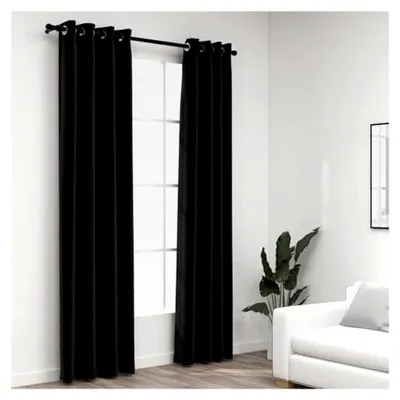 Produktbild von Verdunkelungsvorhänge Leinenoptik 2 Stück Anthrazit 140x245 cm