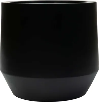 Image de VIVANNO Pot de fleurs en fibre de verre NEXORA Rond, noir mat - 31x28 cm