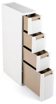 Produktbild von KOMFOTTEU Nischenschrank 18 cm breit, schmaler Nischenwagen mit 3/4 Schubladen