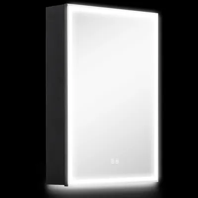 Produktbild von Spiegelschrank, Badschrank mit LED, 50 x 70 cm, dimmbar, Anti-Beschlag, Schwarz