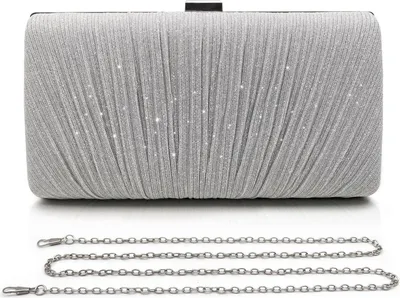 Produktbild von Pahajim Damen Glitzer Clutch Tasche Silber für Hochzeit Party