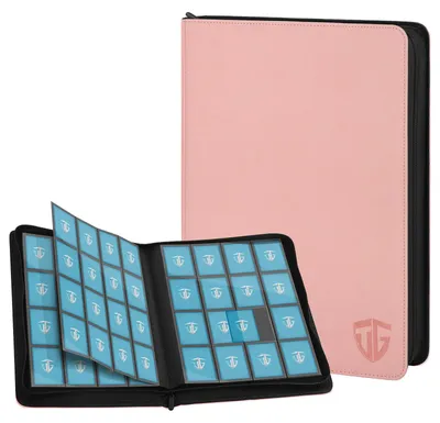 Sammelalbum mit Reißverschluss, 16 Fächer, für 1024 Karten, Rosa