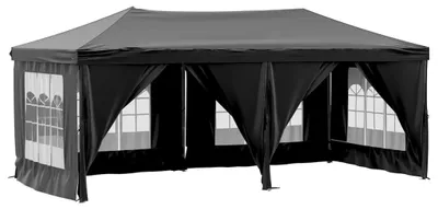 Produktbild von vidaXL Partyzelt Faltbar mit Seitenwänden Schwarz 3x6 m