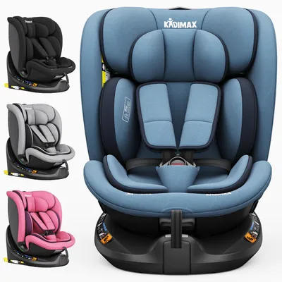 Produktbild von Kidimax® Ultima 360 i-Size Kindersitz 40–150 cm (0–12 Jahre), ECE R129/04, drehbar, mit Isofix & Top Tether, Gruppe 0+/1/2/3, 5-Punkt-Gurt, Blau