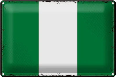 Produktbild von Blechschild Flagge Nigeria 30x20cm Retro Flag of Nigeria