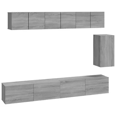 Produktbild von vidaXL 6-tlg. TV-Schrank-Set Grau Sonoma Holzwerkstoff