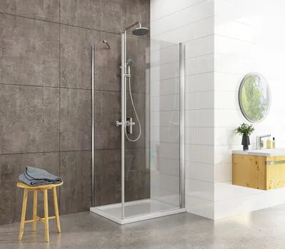Zdjęcie produktu dla Heilmetz kabina prysznicowa 80x90x195cm drzwi skrzydłowe z panelem bocznym kabina prostokątna szkło bezpieczne 6mm z nanopowłoką