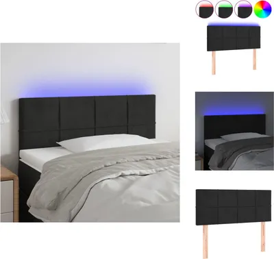 Immagine prodotto di vidaXL Testata LED nera 80x5x78/88 cm in velluto - Testata e piedi