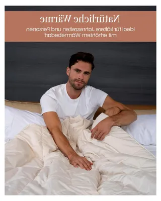 Produktbild von Alpaka Duosteppbett 135 x 200 cm - Wärmende Bettdecke mit Körperform-Steppung - Füllung aus Alpaka-Flaum - Hergestellt in Deutschland