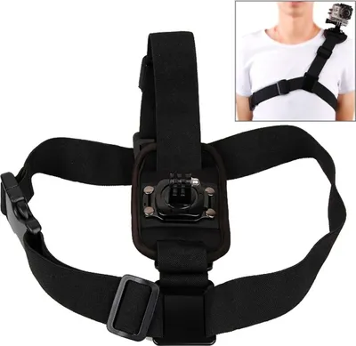 Immagine prodotto di Cintura pettorale girevole a 360 gradi per action camera, compatibile con GoPro, Insta360, DJI Osmo Action e altre action camera - Colore: nero