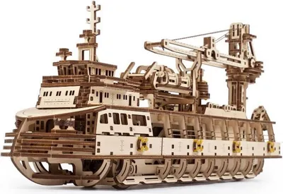 Produktbild von Ugears 3D mechanisches Holzpuzzle Forschungsschiff