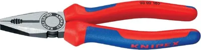 Zdjęcie produktu dla Knipex 03 02 180, Szczypce uniwersalne lineman's, Stal, Niebieski, Czerwony, 54 mm, 180 mm, 21 mm