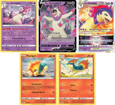Produktbild von Hisui Tornupto VSTAR & V & Rare HOLO & Igelavar & Feurigel SET Schwert & Schild Astralglanz 24-25, 52-54/189 Sammelkarten Pokemon Einzelkarten