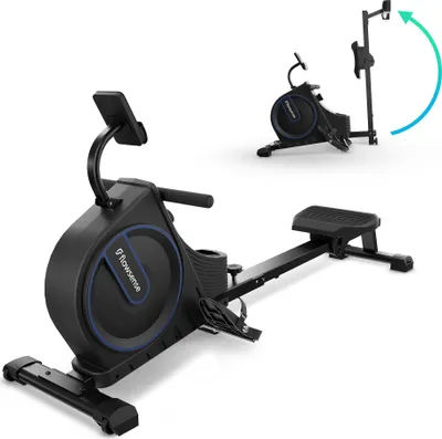 Produktbild von Flowsense Zusammenklappbares Rudergerät - Rudergerät - Geräuschlos - Magnetisches Rudergerät Fitness - 16 Widerstandsstufen - LCD-Monitor