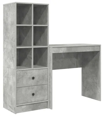 Zdjęcie produktu dla vidaXL Biurko betonowe, szare, 125,5 x 40 x 127 cm, 2 sztuki.