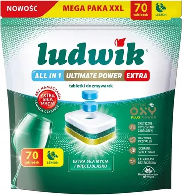 Produktbild von LUDWIK Spülmaschinentabs All in One Ultimate Power Extra Lemon, 70 Stück