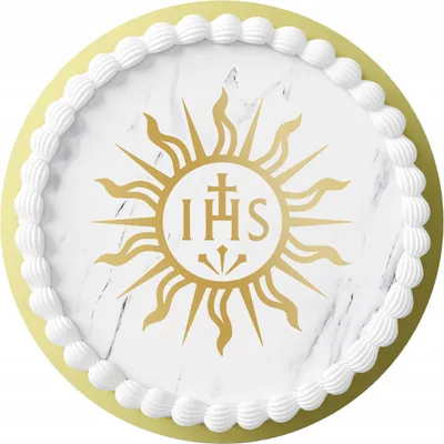 Produktbild von Opłatek Na Tort 20Cm - Na Pierwszą Komunie Świętą Ihs + Imię 15Cm 17Cm