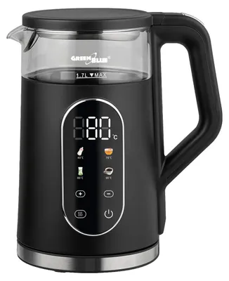 Wasserkocher 1,7 L 2200 W, Temperaturregelung, Touchscreen, Schwarz