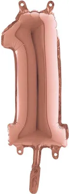 Produktbild von 14"/Ø36cm Mini Zahlen Folienballon | Rosegold #1