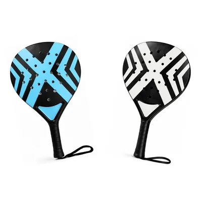 Imagen del producto de Juego de 2 palas de pádel para adultos: palas de pádel con bolsa de malla, ideales para principiantes y jugadores avanzados, para entrenamiento y partidos (juego de 2 unidades, color azul y blanco)