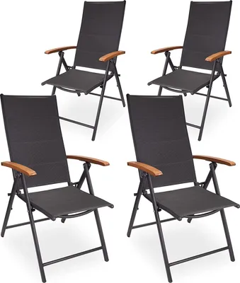 Produktbild von BRUBAKER 4er Set Gartenstühle Verona, Farbe: Anthrazit