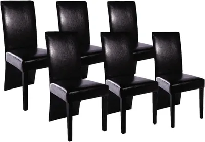 Produktbild von Esszimmerstühle 6 Stk. Schwarz Kunstleder , Esszimmerstühle Design 2024