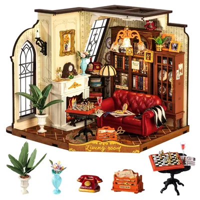 Productafbeelding van DIY Miniatuurhuisje Catherine's Woonkamer Model Kit