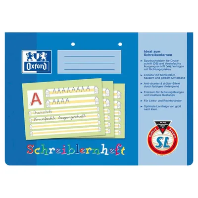 Produktbild von OXFORD Schreiblernheft Lineatur SL liniert DIN A4 quer ohne Rand, 16 Blatt