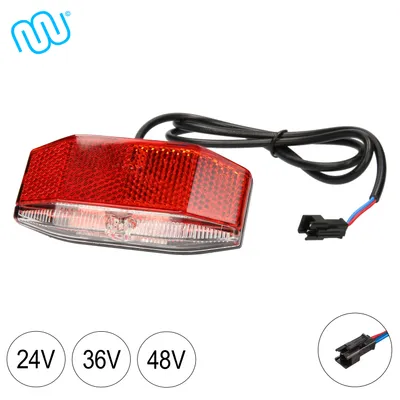 Obrázok produktu pre windmeile | zadné svetlo, LED, dobrá viditeľnosť, čierne, vodotesné, e-bike, elektrobicykel, pedelec, 24V/36V/48V, zástrčka SM-2A