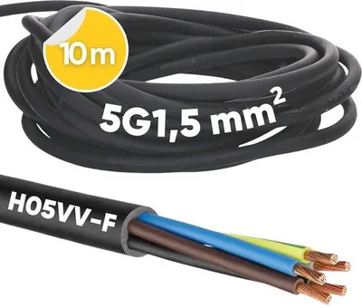 Obrázek produktu pro 5žilový kabel H05VV-F, 5 x 1,5 mm² – Flexibilní přívodní kabel pro vnitřní použití