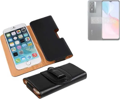 Produktbild von K-S-Trade Schützhülle Handyhülle kompatibel mit Vivo Y76 5G Holster Gürtel Tasche Schutzhülle Handy-Tasche Smartphone Case Seitentasche schwarz