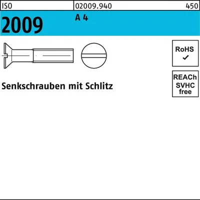 Produktbild von Reyher  Senkschrauben ISO 2009 A 4 M 8 x 12 A 4 (100 Stück)