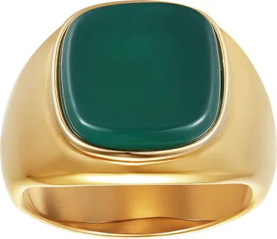 Produktbild von Karisma Männer Edestahl 316L Gold Herrenring - Agate Achat Güner Stein - RHC117 - 60 (19.1)