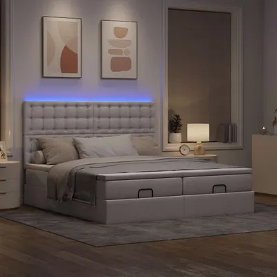 Produktbild von Maison Exclusive - Ottoman-Bett mit Matratzen & LEDs Taupe 180x200 cm Stoff