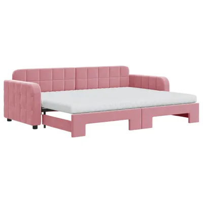 Immagine prodotto di vidaXL Divano letto estraibile con materasso Rosa 80x200 cm Velluto